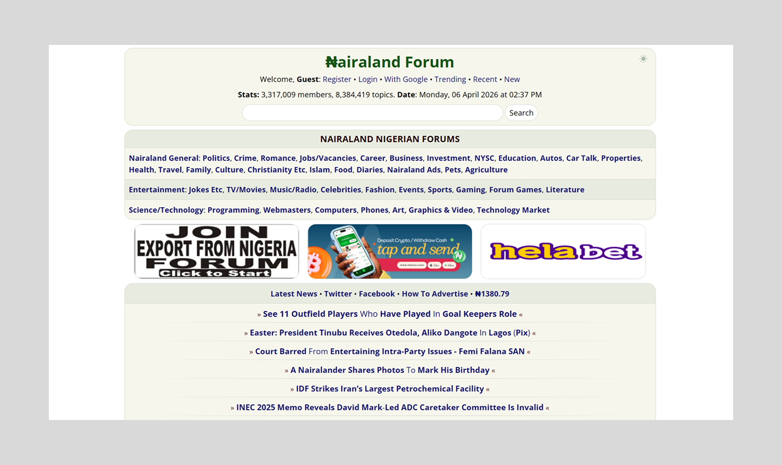 Nairaland original interface